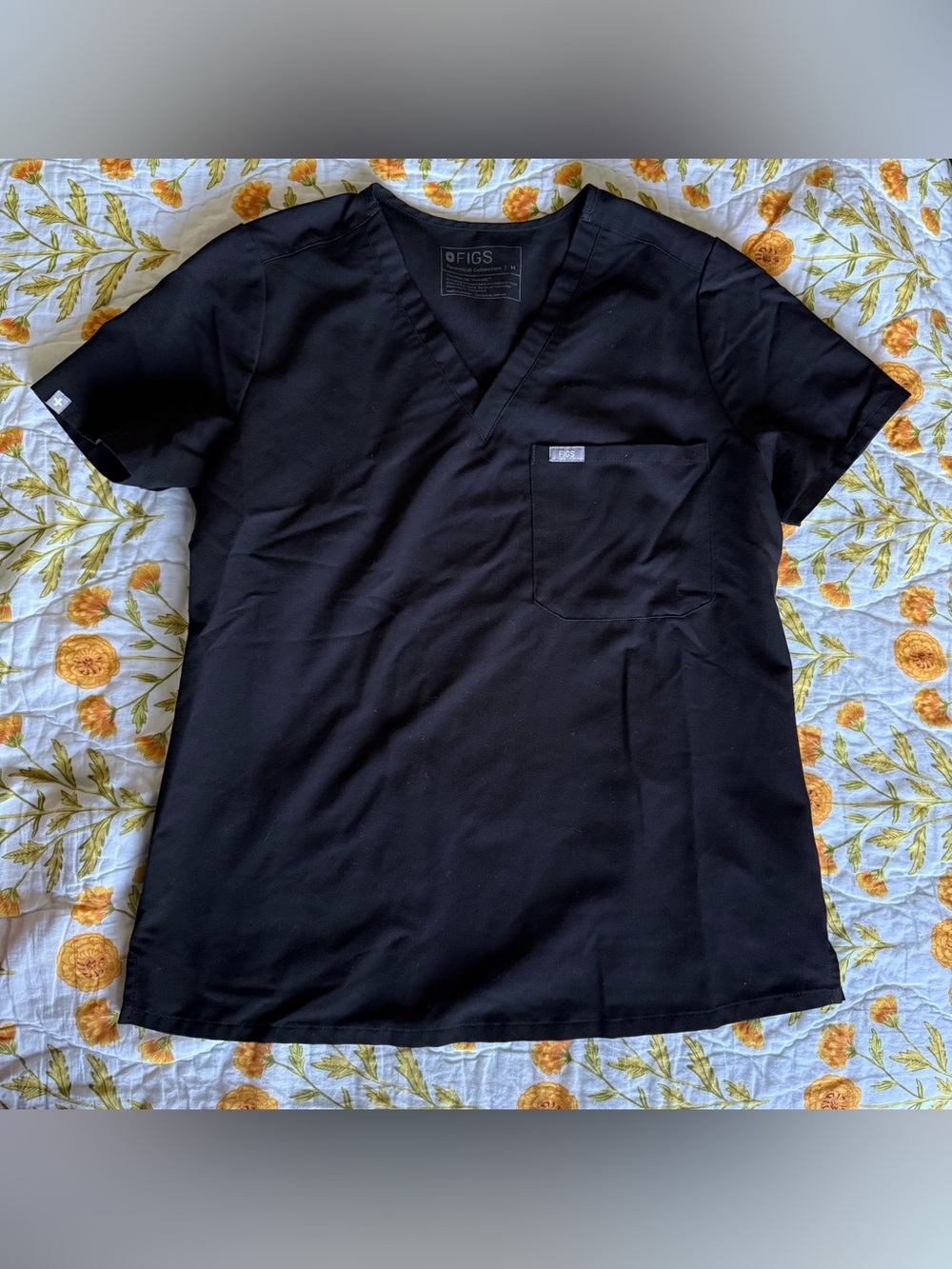 Figs Black Catarina Scrub Top
